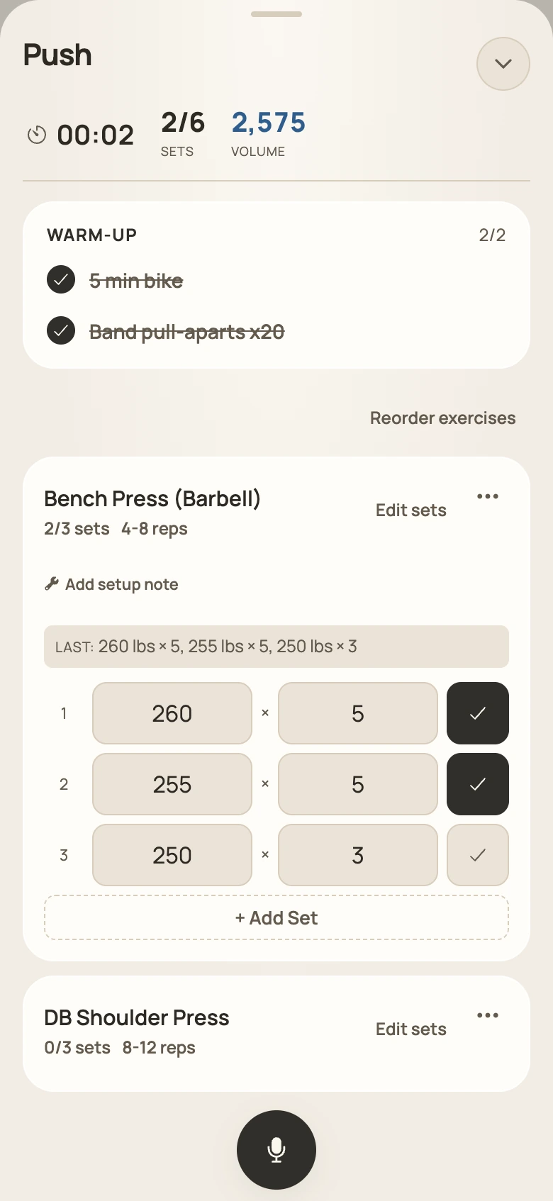 LiftLabb workout session